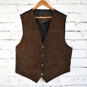 Vintage Scully Leather Suede Snap Front Western / Biker Vest XL